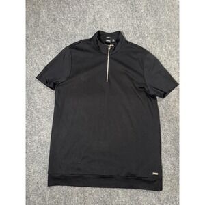 Hugo Boss Shirt Mens XL Black Mercedes AMG Petronas Mock Neck Zip Tee Racing